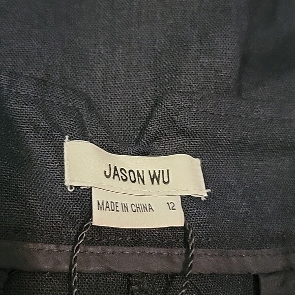 JASON WU Linen Blend High Waist Pleated Shorts size 12 - Picture 5 of 8